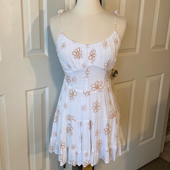 Women’s Gauze Sundress Size Small with Floral Print and Shoulder Ties - Picture 1 of 7